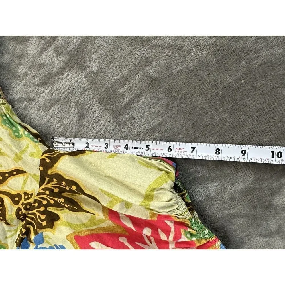 Anthropologie x Conditions Apply Puff-Sleeved Midi Dress Multicolour sz 6 US